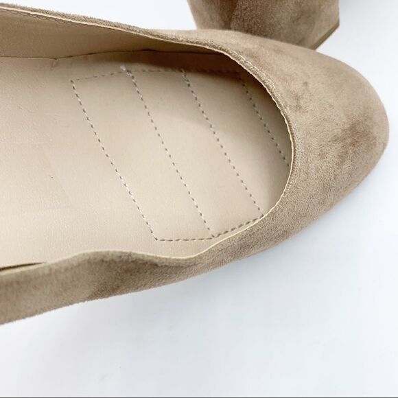 Mountain Sole Mickey Taupe Suede‎ Chunky Heel w/Back Zip and Elastic Ankle Strap - Picture 7 of 12